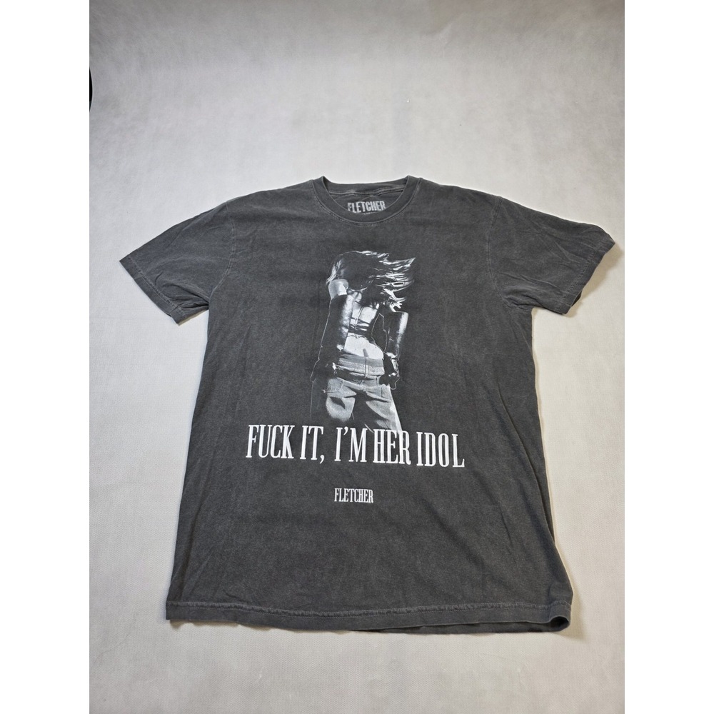 Fletcher Tee Shirt 100% Cotton Size Large  Grey In Color